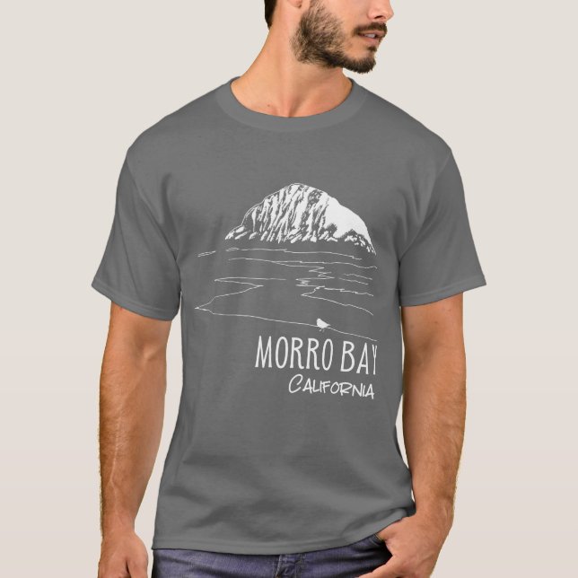 Camiseta Morro Bay California Morro Rock Art (Anverso)