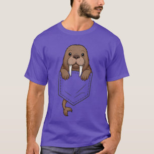 Camiseta Morsa Divertida Mirando en el Bolsillo Amante de l