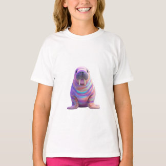 Camiseta Morsa Infantil Psicodélica con Tie Dye Pastel