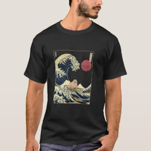 Camiseta Morsa Ola Japonesa Kanagawa Divertido Animal Surf