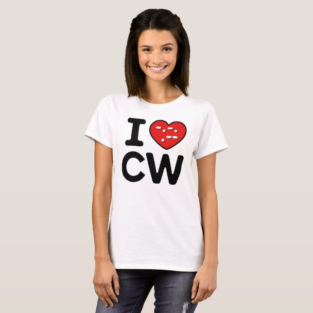 Camiseta Morse Code Love - Olas de soplo de PC (Anverso completo)