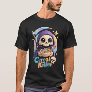 Camiseta Mortal de cereales Grim Reaper Skeleton Comer colo