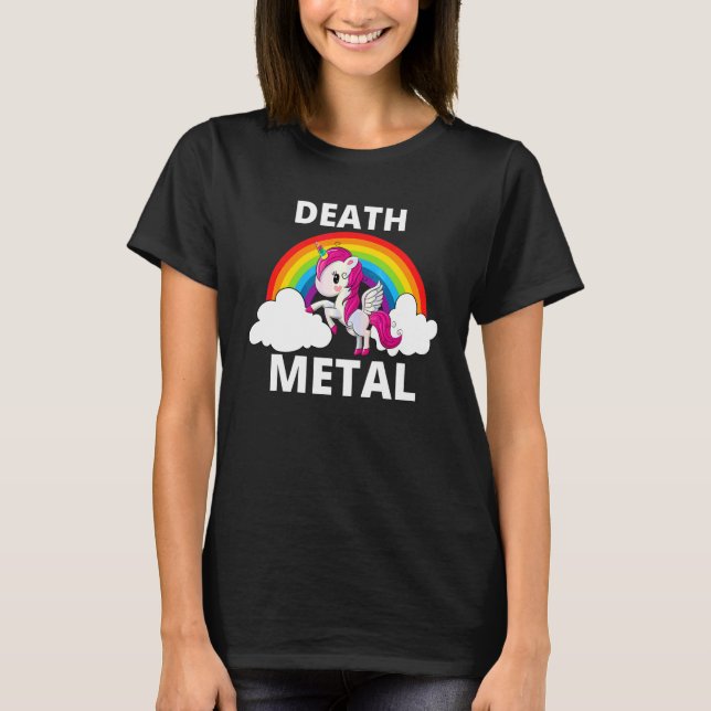 Camiseta Mortalidad Metalizado Unicornio Arcoiris fuerte Me (Anverso)