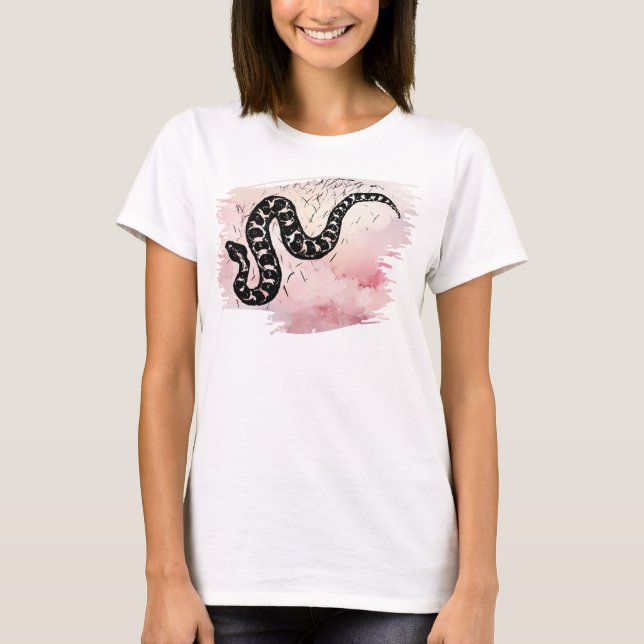 Camiseta Morto la serpiente Massasauga sobre rosa (Anverso)