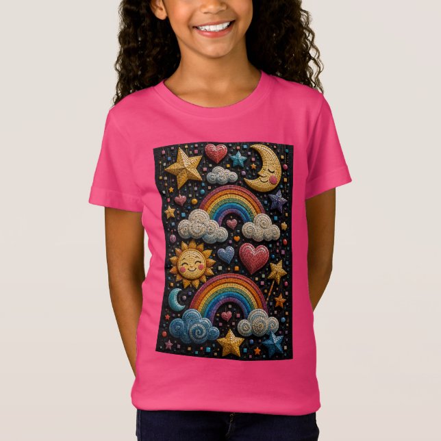 Camiseta Mosaico 3D Arcoíris Sueños (Anverso)