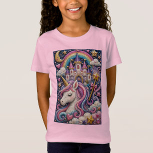 Camiseta Mosaico 3D Castillo de Unicornio Encantad