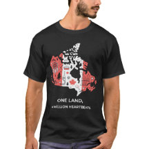Camiseta Mosaico Canadiense: Hoja de Arce e Iconos