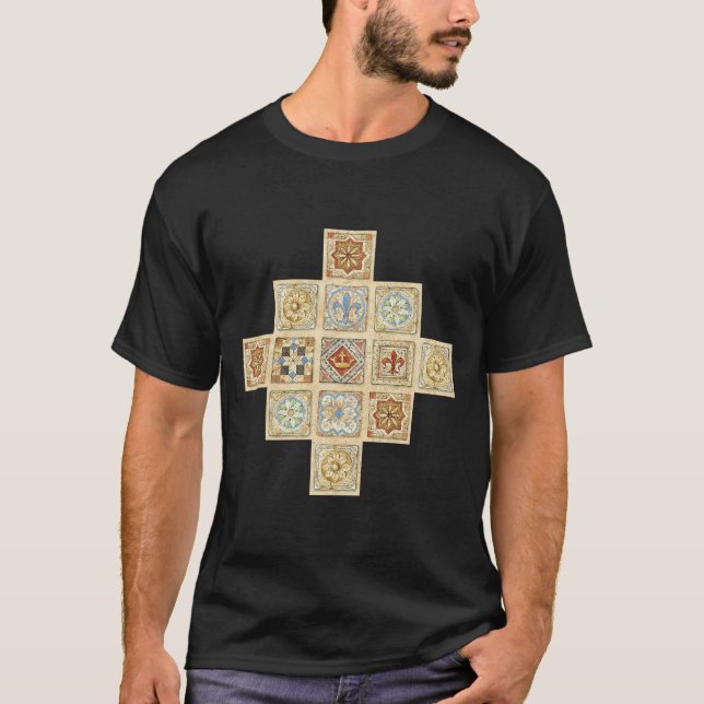 Camiseta Mosaico Cerámico Medieval Crowne Fleur De Lis (Anverso)