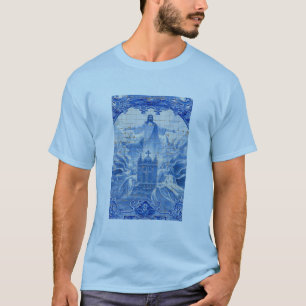 Camiseta Mosaico de azulejos azules de Jesús, Portugal