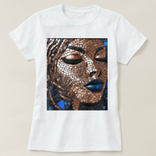 Camiseta Mosaico de Cobre Azul Mujer Negra 