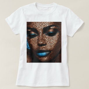 Camiseta Mosaico de Cobre Azul Mujer Negra