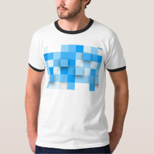 Camiseta mosaico de cuadros de SlipperyJoe moderno de tres-