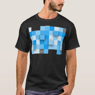 Camiseta mosaico de cuadros de SlipperyJoe moderno de tres-