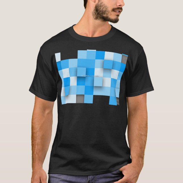Camiseta mosaico de cuadros de SlipperyJoe moderno de tres- (Anverso)
