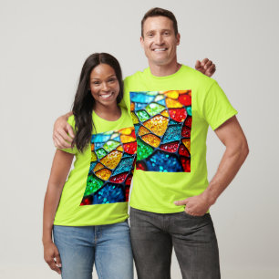 Camiseta Mosaico de Vidrio Vibrante: Colores de Joyas