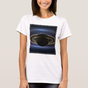 Camiseta Mosaico Del Sistema Saturno Retroiluminado Por El