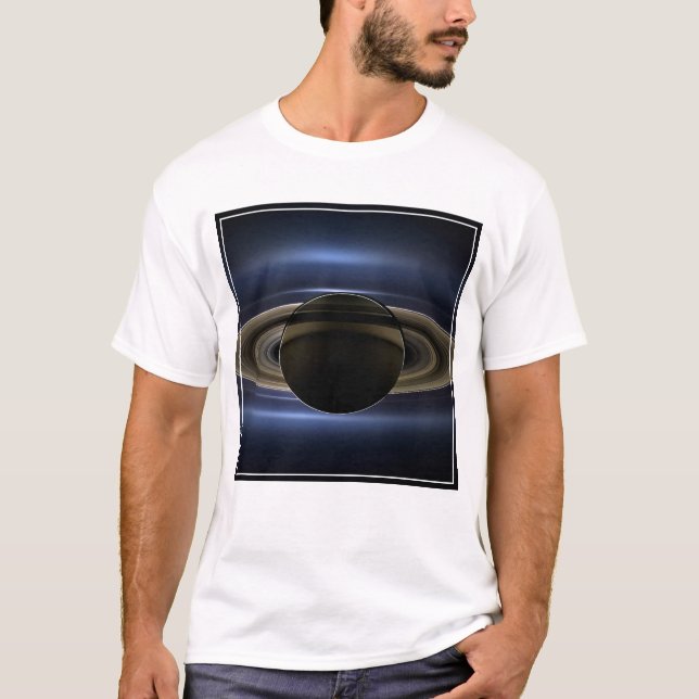 Camiseta Mosaico Del Sistema Saturno Retroiluminado Por El  (Anverso)