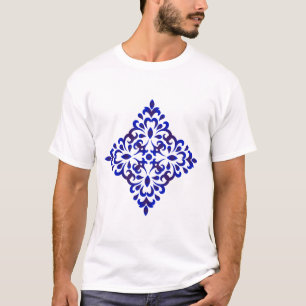 Camiseta Mosaico floral azul grande