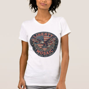 Camiseta Mosaico Liberty Patriótico Mosaico Patriótico Vint