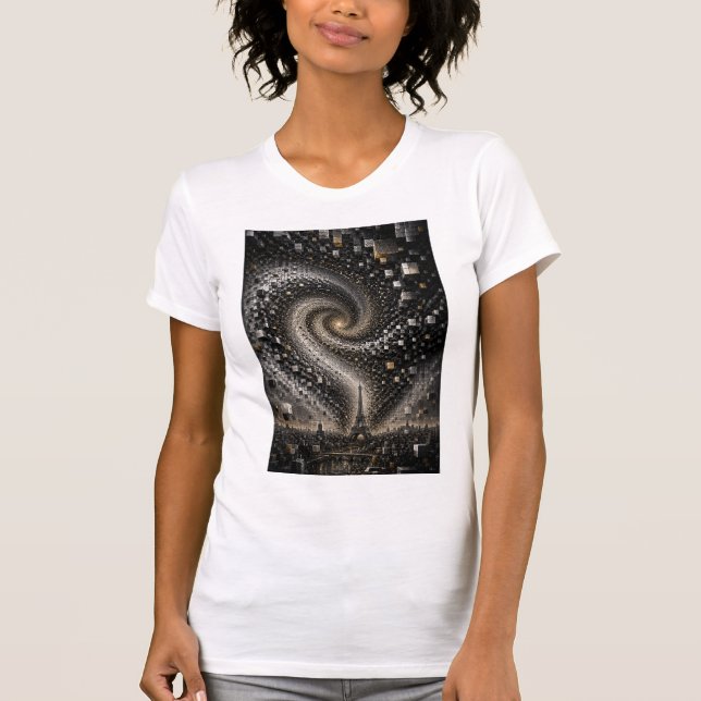 Camiseta Mosaico Micro Vortex 3D Abstracto Geométrico de Lu (Anverso)