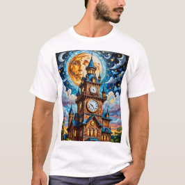 Camiseta Mosaico Mosaico Retro Mágico de la Torre del Reloj