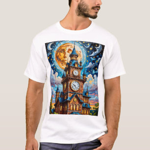 Camiseta Mosaico Mosaico Retro Mágico de la Torre del Reloj