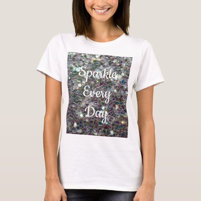 Camiseta Mosaico plateado Sparkle todos los días personaliz (Anverso)