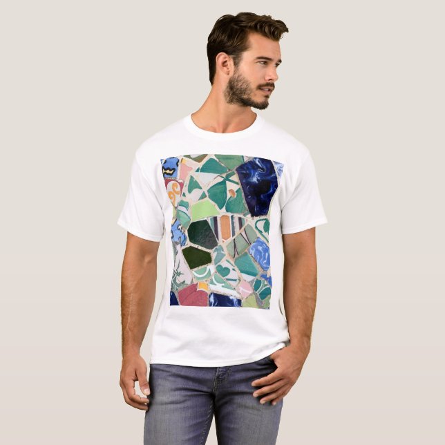 Camiseta Mosaicos de Guell del parque (Anverso completo)