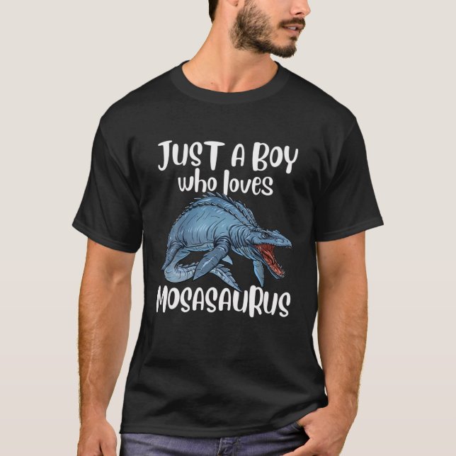 Camiseta Mosasauro Sólo Un Niño Que Ama El Mosasaurus Dinos (Anverso)