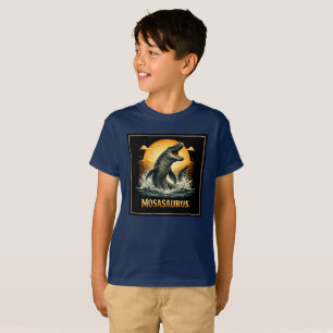 Camiseta Mosasaurus Depredador Oceánico Atardecer Vintage D