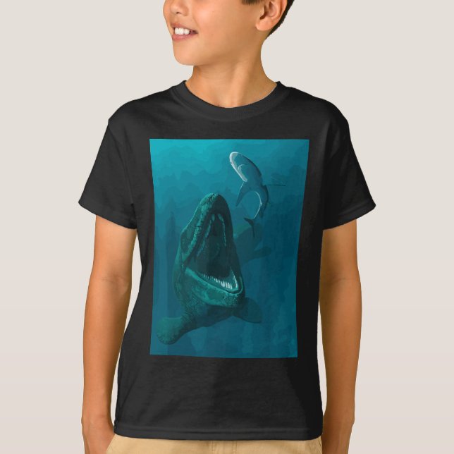 Camiseta Mosasaurus Jurassic Chicas Hombres Dinosaurio feme (Anverso)
