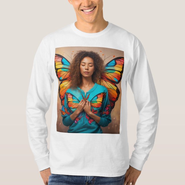 Camiseta "Mosca alta, mariposa pequeña" (Anverso)