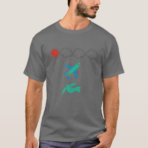Camiseta Mosca , Avión, Sol De Nubes , Para Diversión De Ho