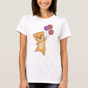 Camiseta Moscas Amarillas De Oso Con Globos Animales Dulces