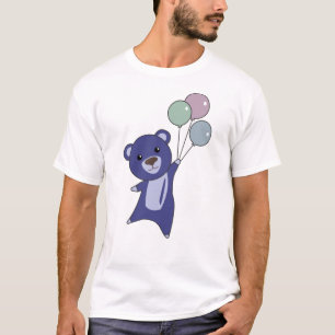 Camiseta Moscas Azules De oso Con Globos Animales Dulces
