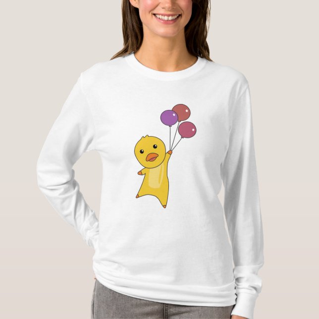 Camiseta Moscas De Pato Con Globos Animales Dulces Para (Anverso)