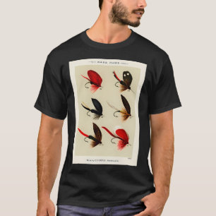 Camiseta Moscas Rojas y Negras - Cebo de Pesca con Mosca