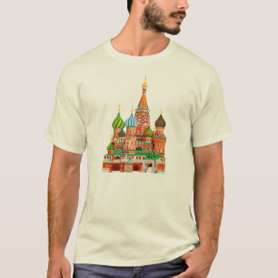 Camiseta moscow kremlin saint basis catedral plaza roja