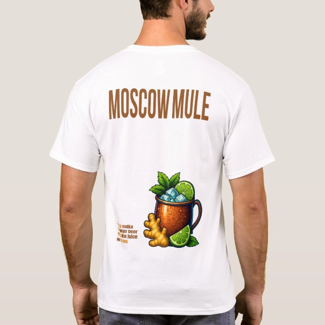 Camiseta Moscow Mule T-Shirt – Classic Copper Mug Cocktail (Reverso)