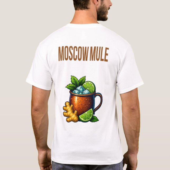 Camiseta Moscow Mule T-Shirt – Classic Copper Mug Cocktail (Reverso)