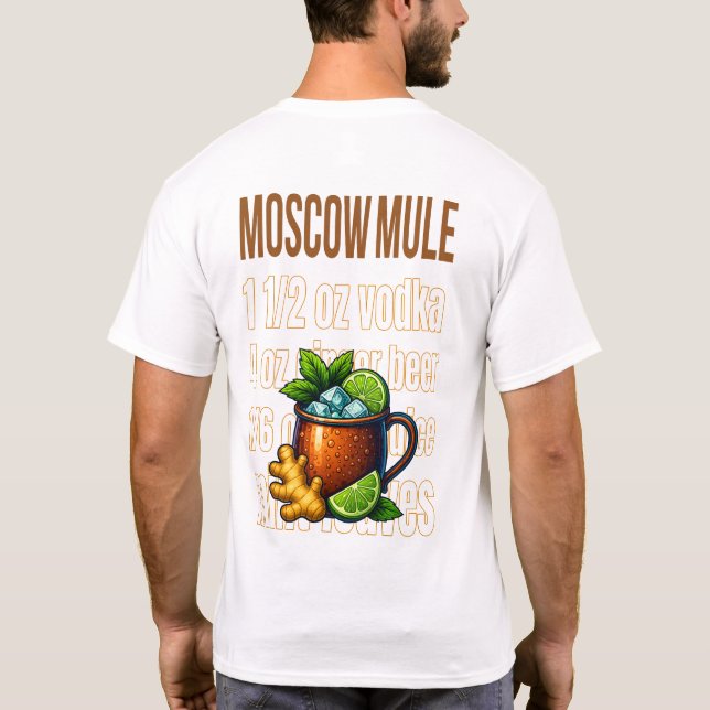 Camiseta Moscow Mule T-Shirt – Classic Copper Mug Cocktail (Reverso)