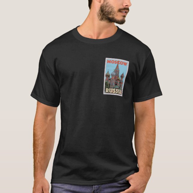 Camiseta Moscow Russia Travel Poster (Anverso)