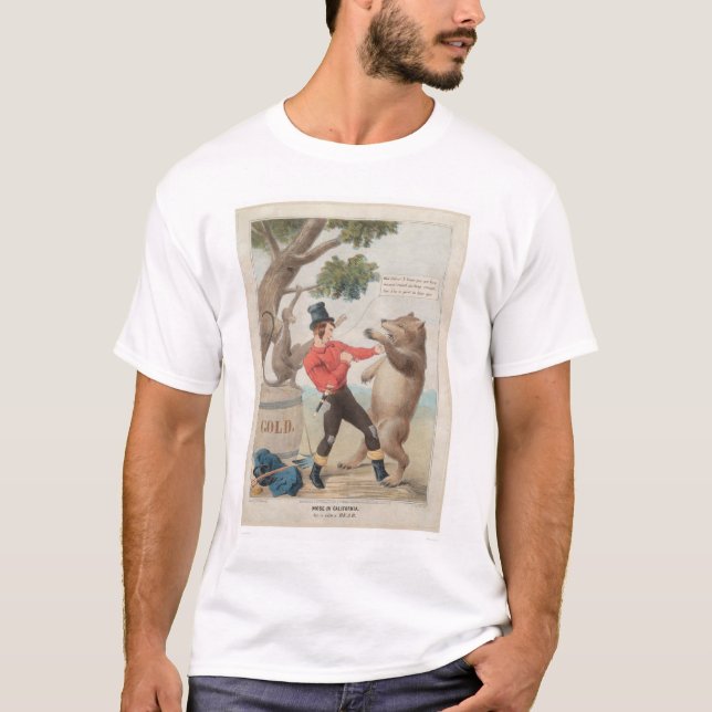 Camiseta Mose en California: Sistema-con a un oso (1475) (Anverso)