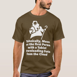 Camiseta Moses Tablet descargando datos de la nube