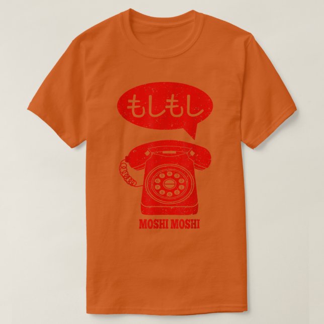 Camiseta Moshi Moshi Japan Retro Telephone  (Diseño del anverso)