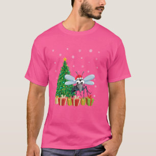 Camiseta Mosquito Xmas Árbol iluminar Santa Hat Mosquito Ch