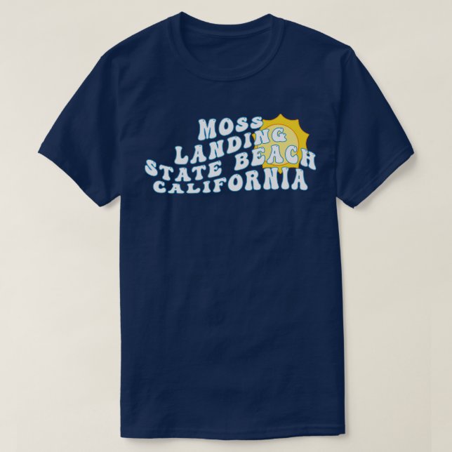 Camiseta Moss Landing State Beach California Retro Wavy 197 (Diseño del anverso)