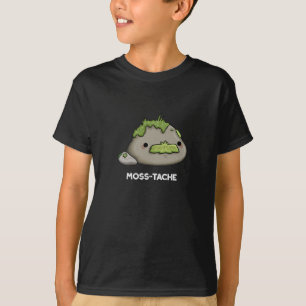 Camiseta Moss-tache Funny Mustache Pun Dark BG