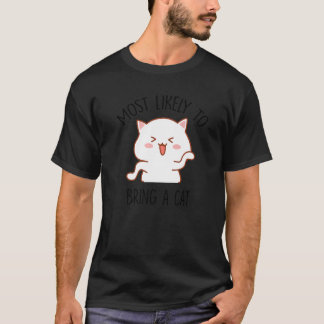Camiseta Most Likely To Bring Home A Cat Cute Cat  Christma