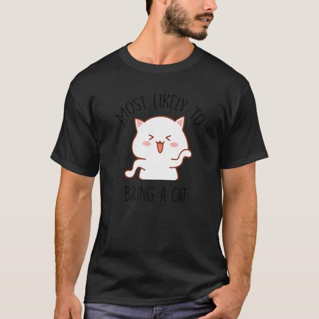 Camiseta Most Likely To Bring Home A Cat Cute Cat  Christma (Anverso)